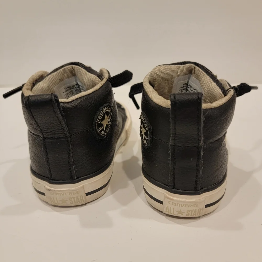 Converse one star allstar black leather hightops infant sneakers size 4
